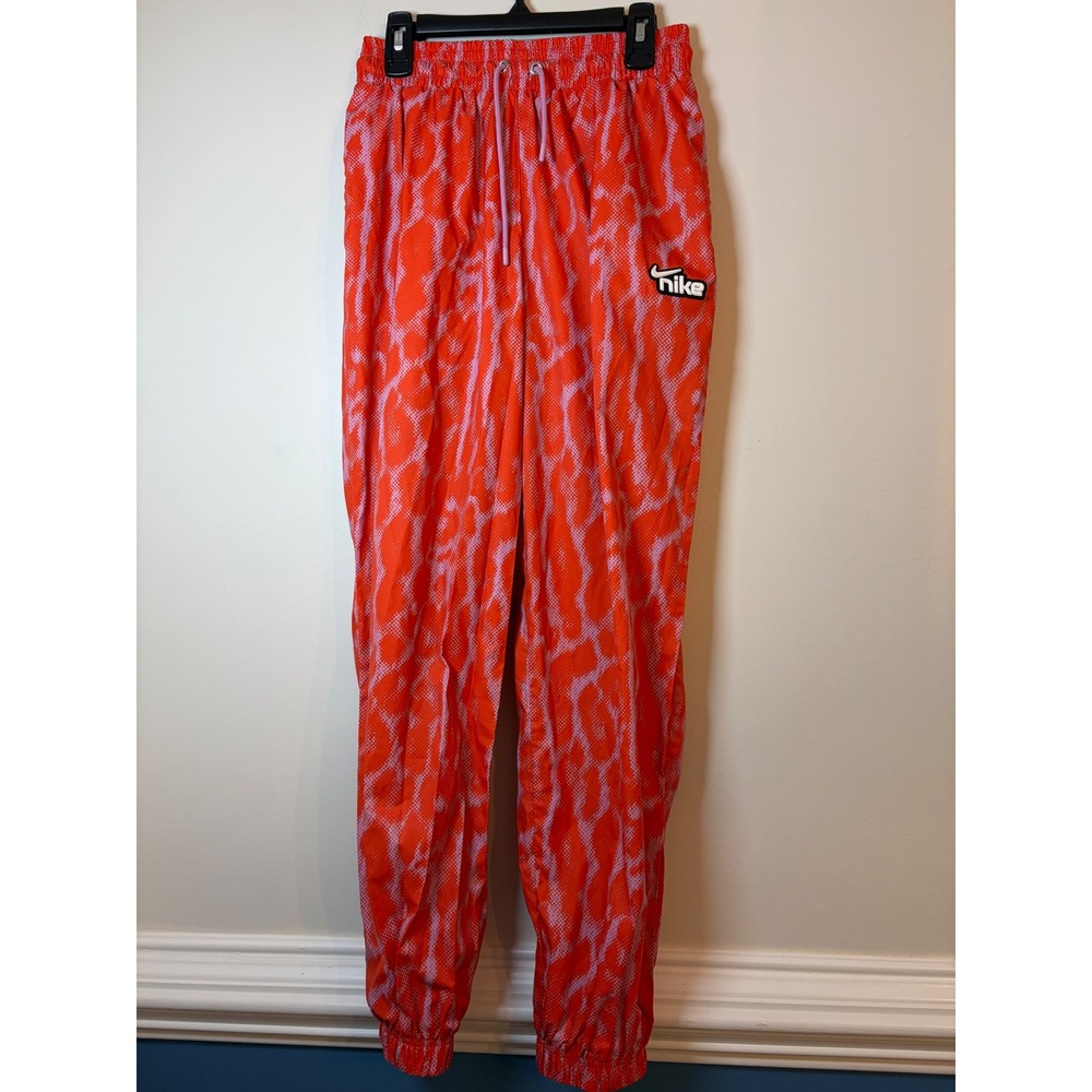 Nike Track Pants Womens XS Orange Pink Print Joggers Mesh Lined Sportswear